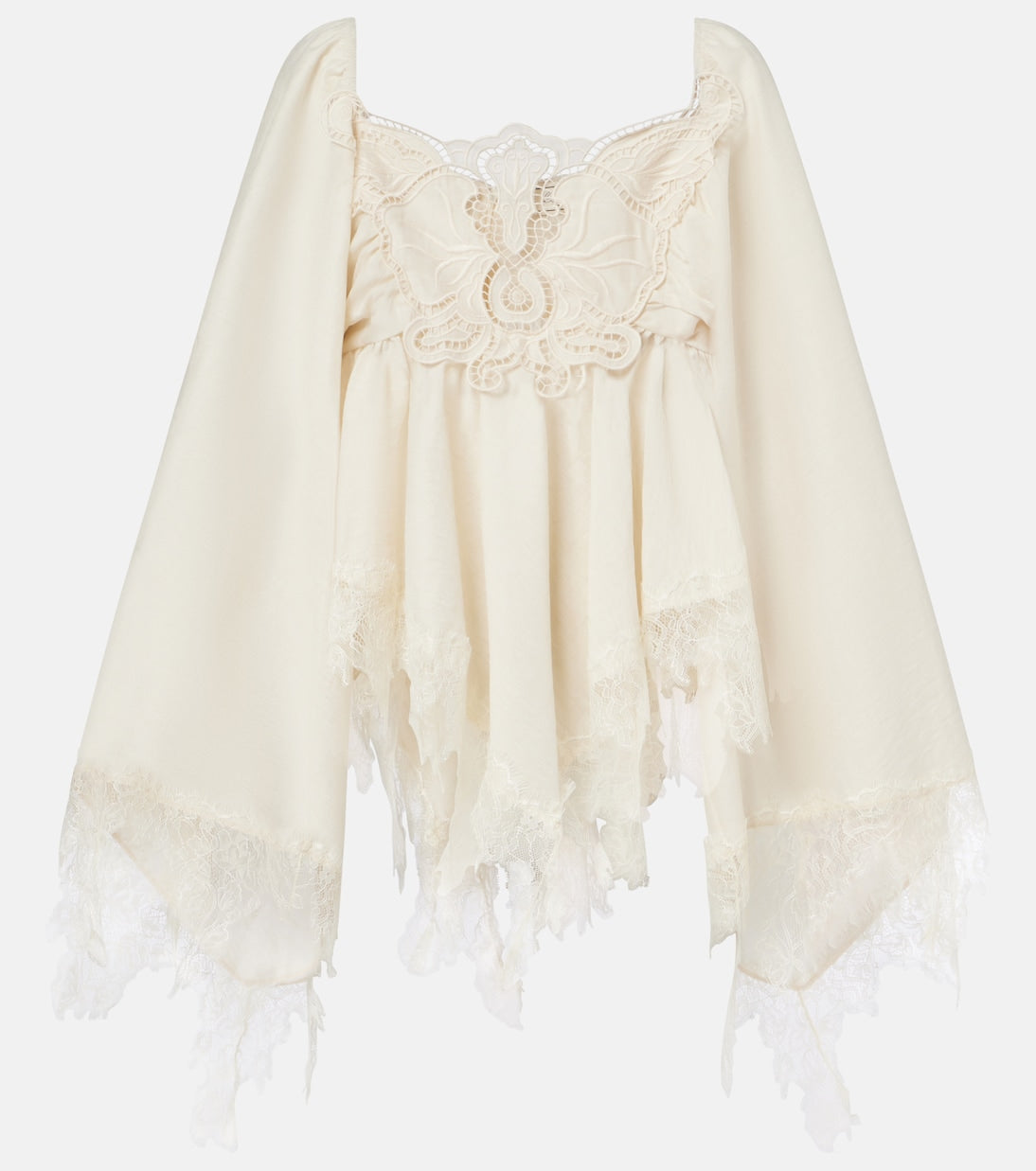 Blumarine - Embroidered lace-trimmed blouse