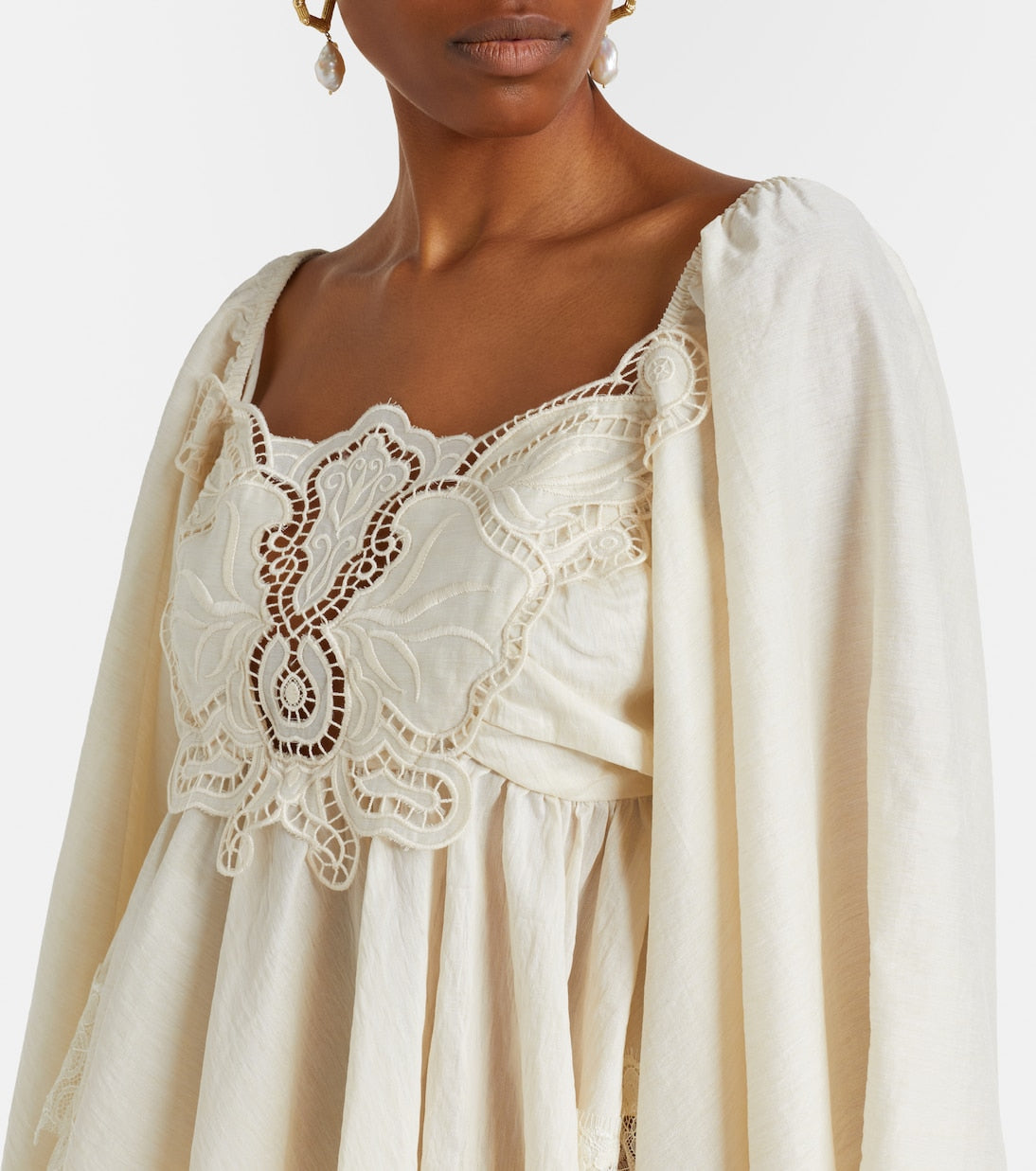 Blumarine - Embroidered lace-trimmed blouse