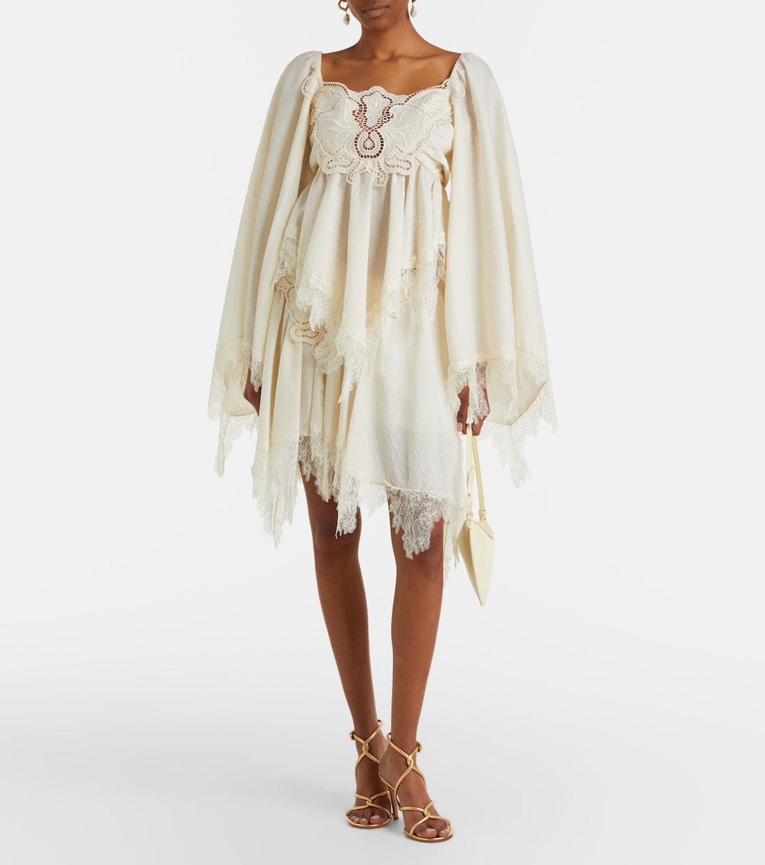 Blumarine - Embroidered lace-trimmed miniskirt