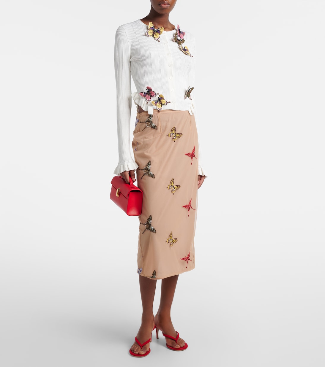 Blumarine - Appliqué midi skirt