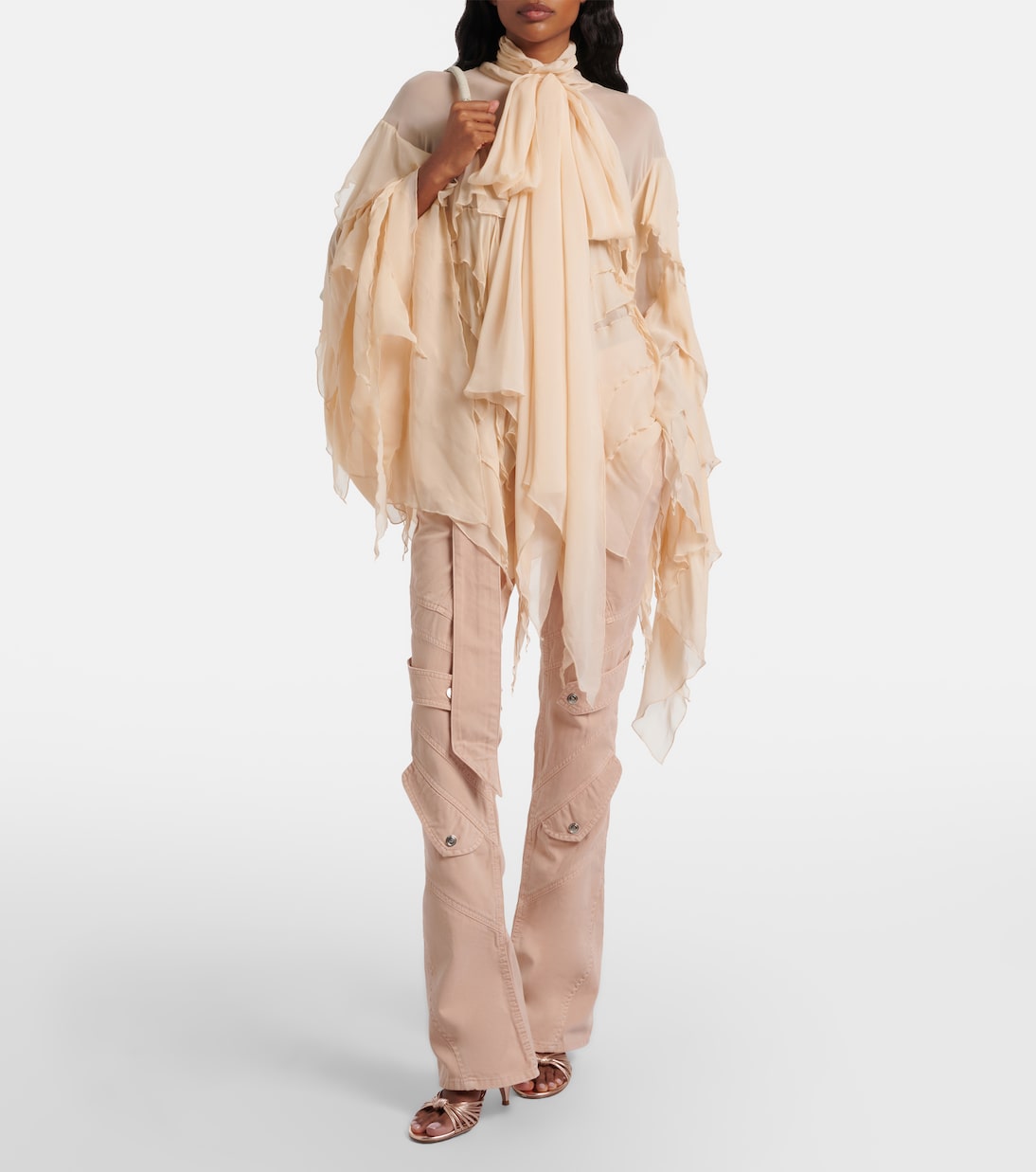Blumarine - Cotton canvas flared pants