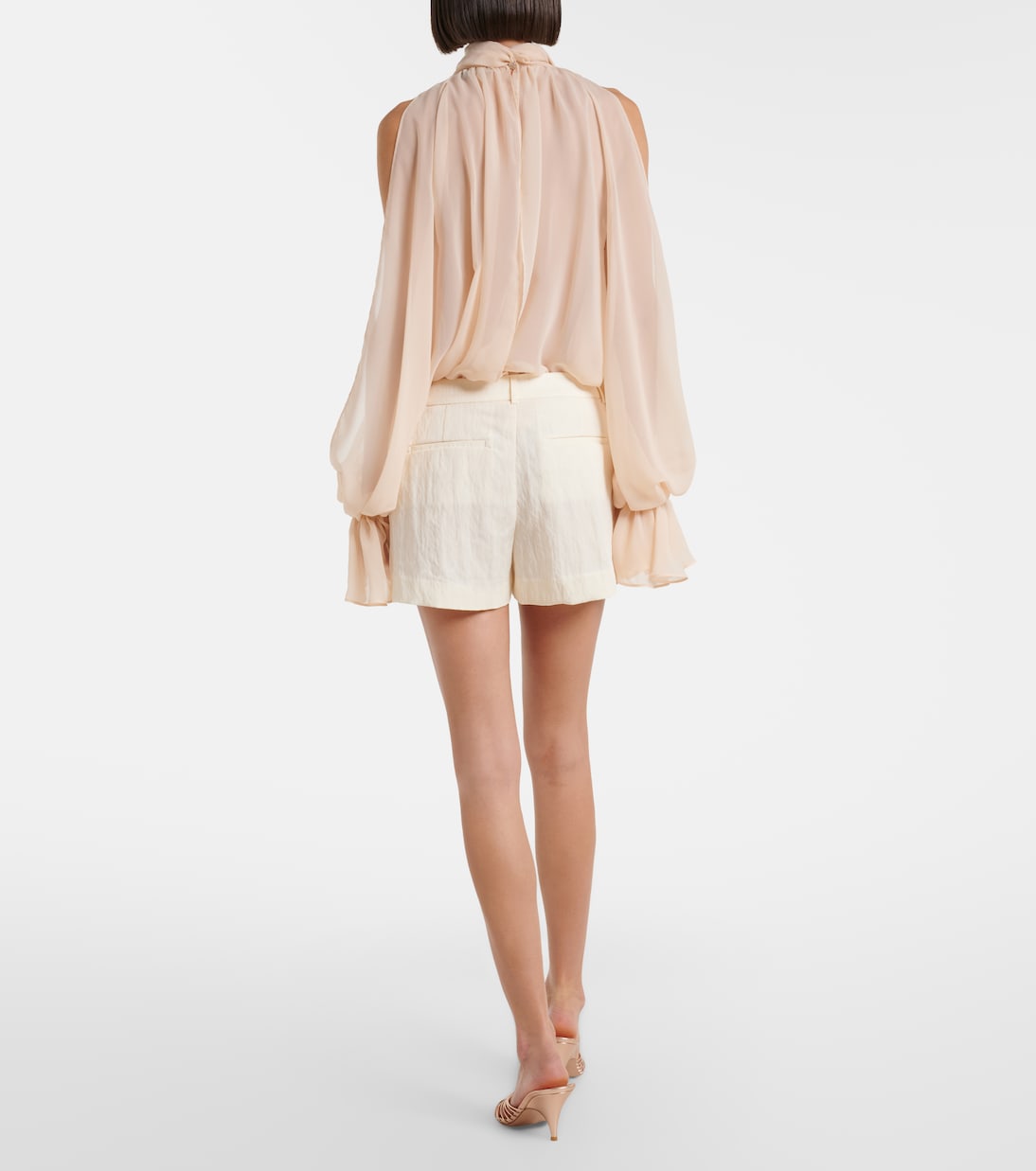 Blumarine - Appliqué gabardine shorts
