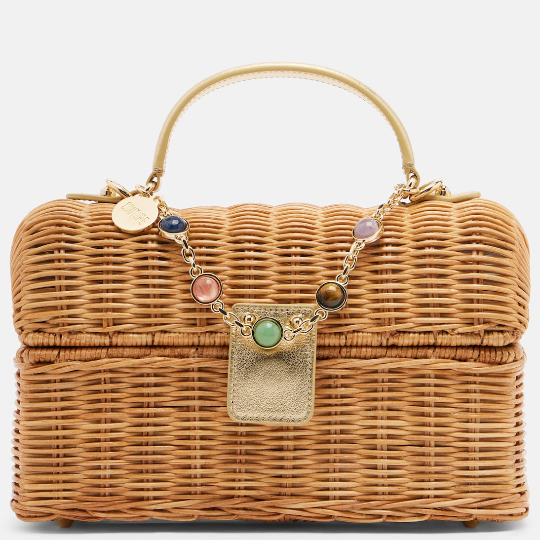Judith Leiber Couture - Isla embellished wicker top-handle bag