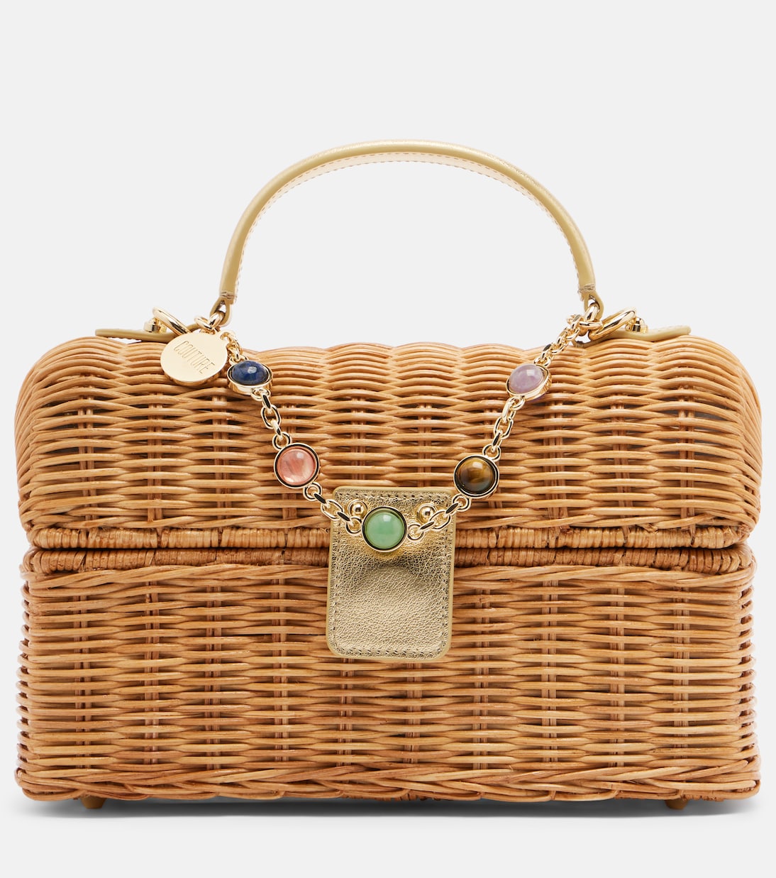Judith Leiber Couture - Isla embellished wicker top-handle bag
