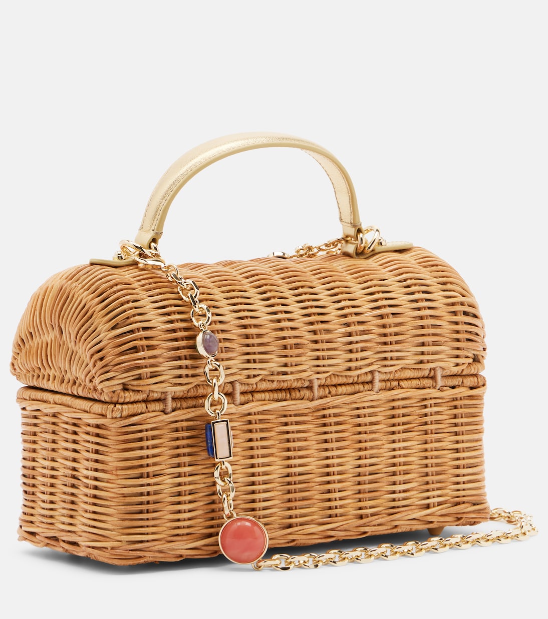 Judith Leiber Couture - Isla embellished wicker top-handle bag
