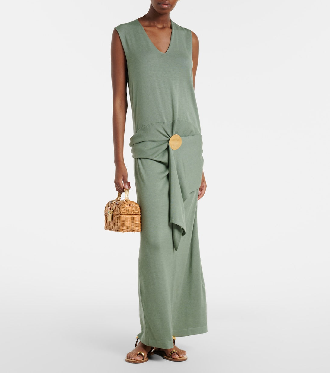 Judith Leiber Couture - Isla embellished wicker top-handle bag