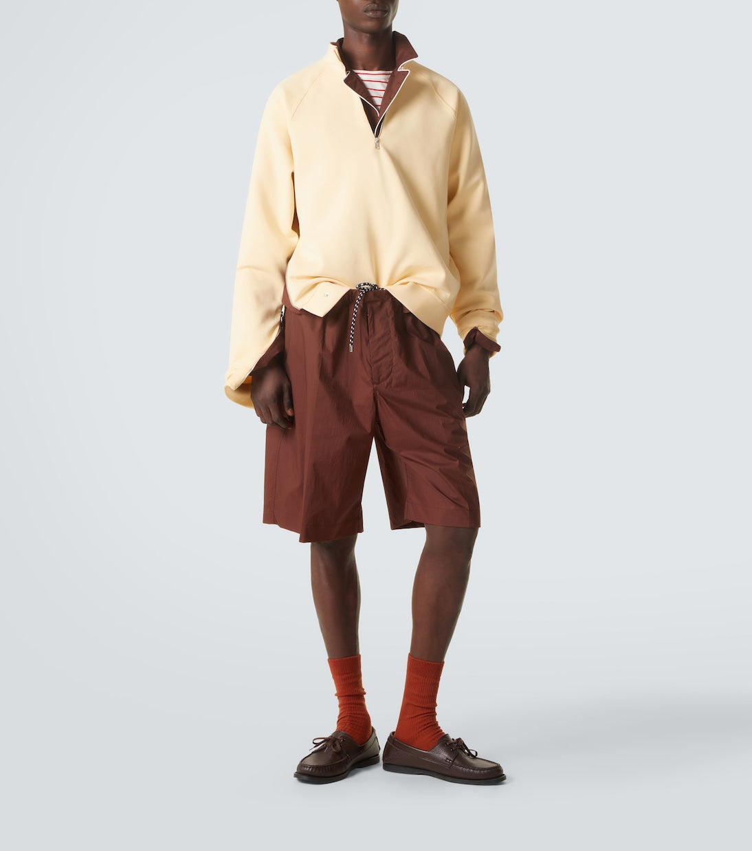 Plan C - Cotton-blend half-zip sweatshirt