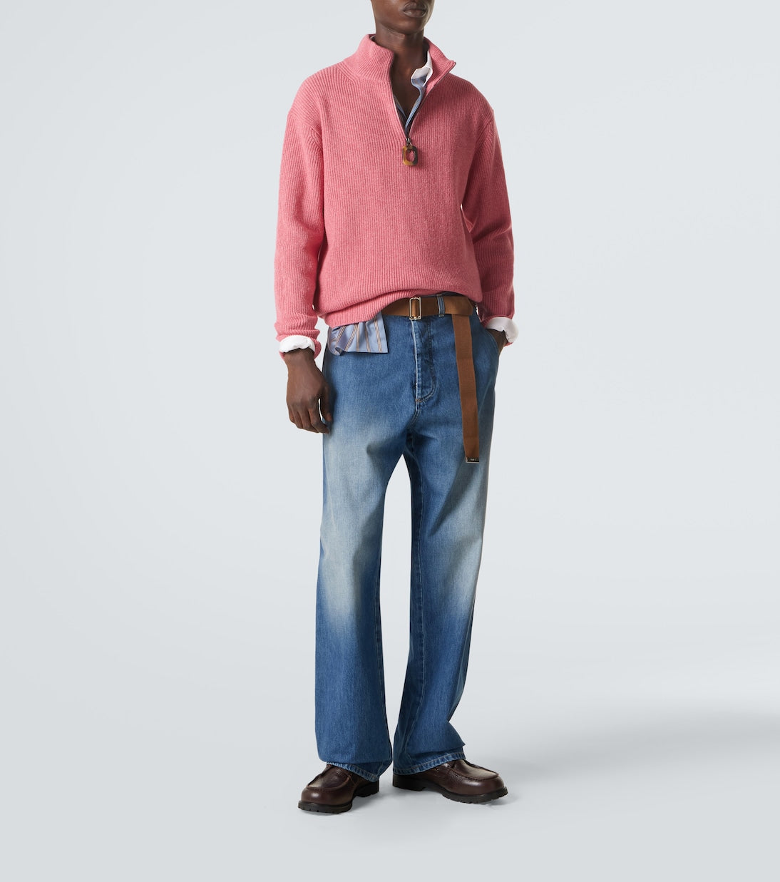 Plan C - Belted straight jeans