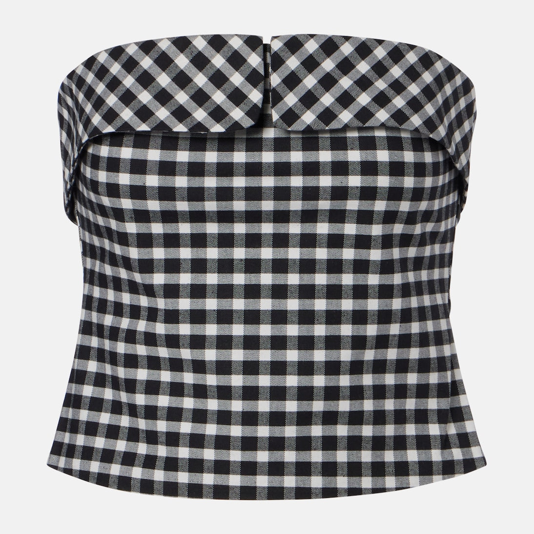 Posse - Chiara gingham cotton-blend tube top