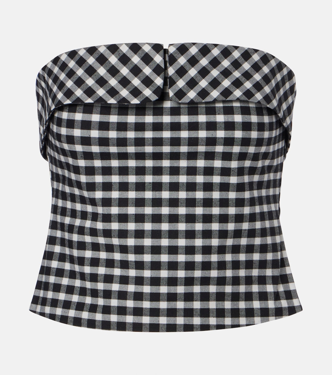Posse - Chiara gingham cotton-blend tube top