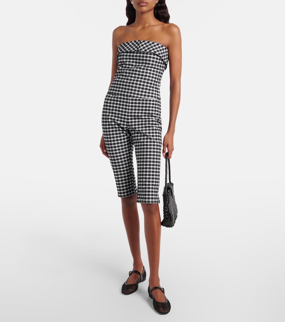 Posse - Chiara gingham cotton-blend capri pants