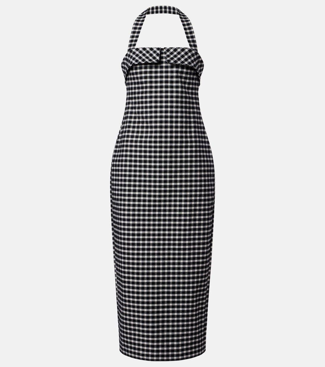 Posse - Chiara gingham cotton-blend midi dress