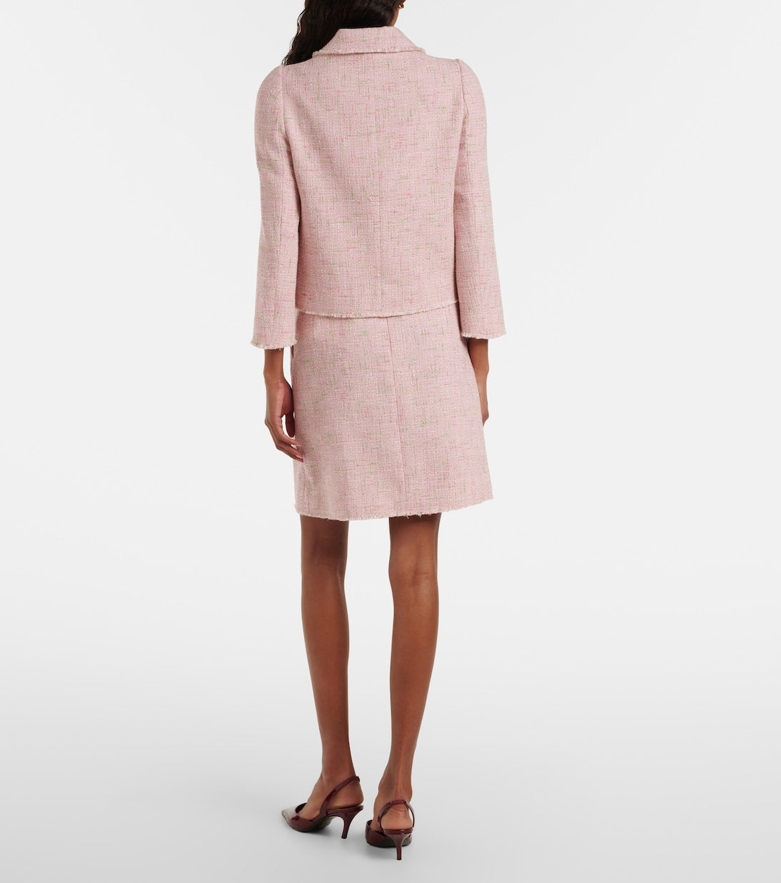 Shushu/Tong - Belted cotton-blend tweed pencil skirt