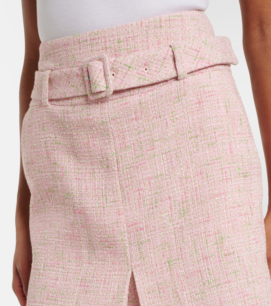 Shushu/Tong - Belted cotton-blend tweed pencil skirt