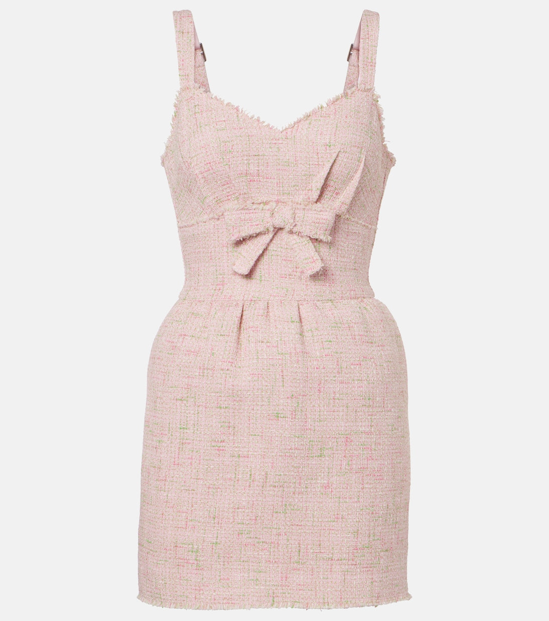 Shushu/Tong - Bow-detail cotton-blend tweed minidress