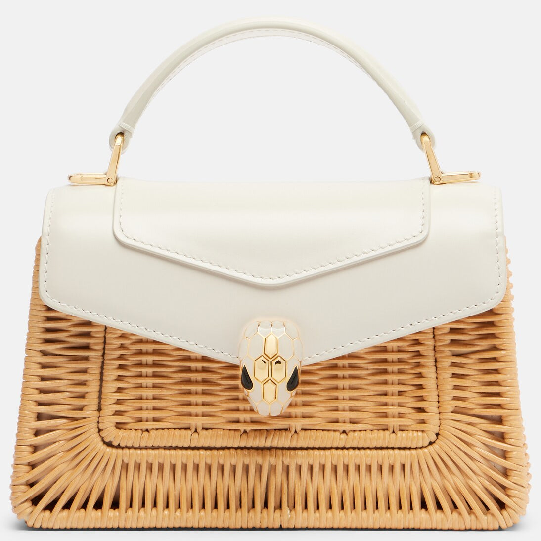 Bvlgari - Serpenti Forever Mini wicker top-handle bag
