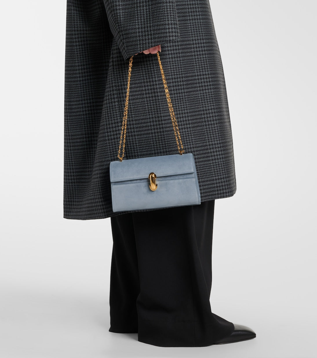 Savette - Symmetry Chain Mini suede crossbody bag