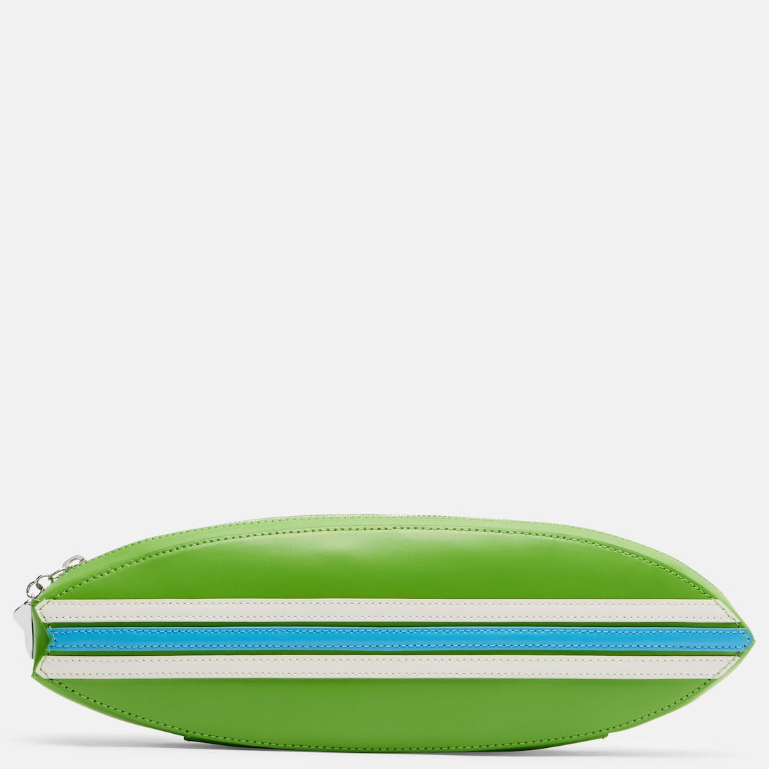 Staud - Surfboard striped leather clutch