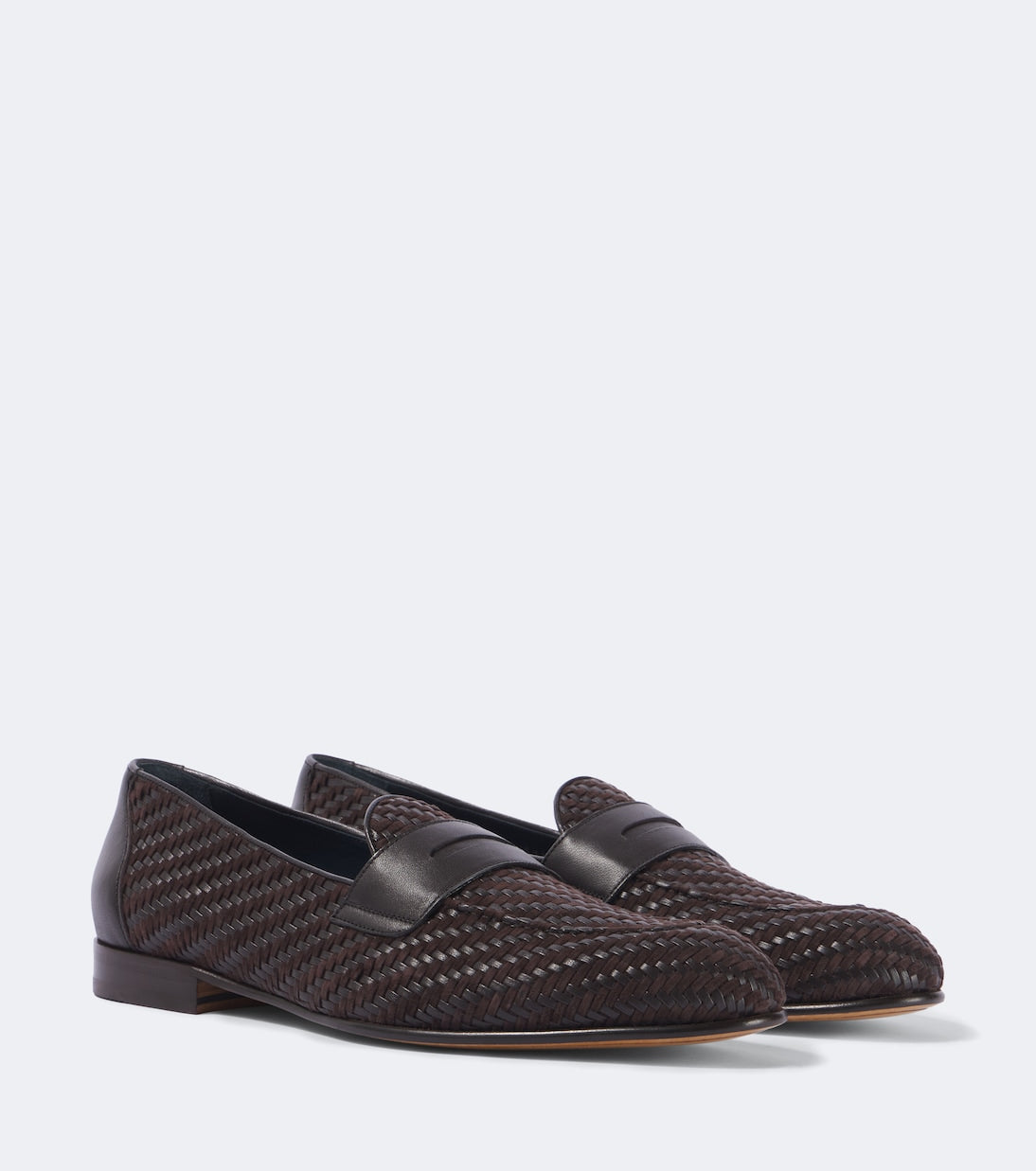Brioni - Appia leather and suede penny loafers