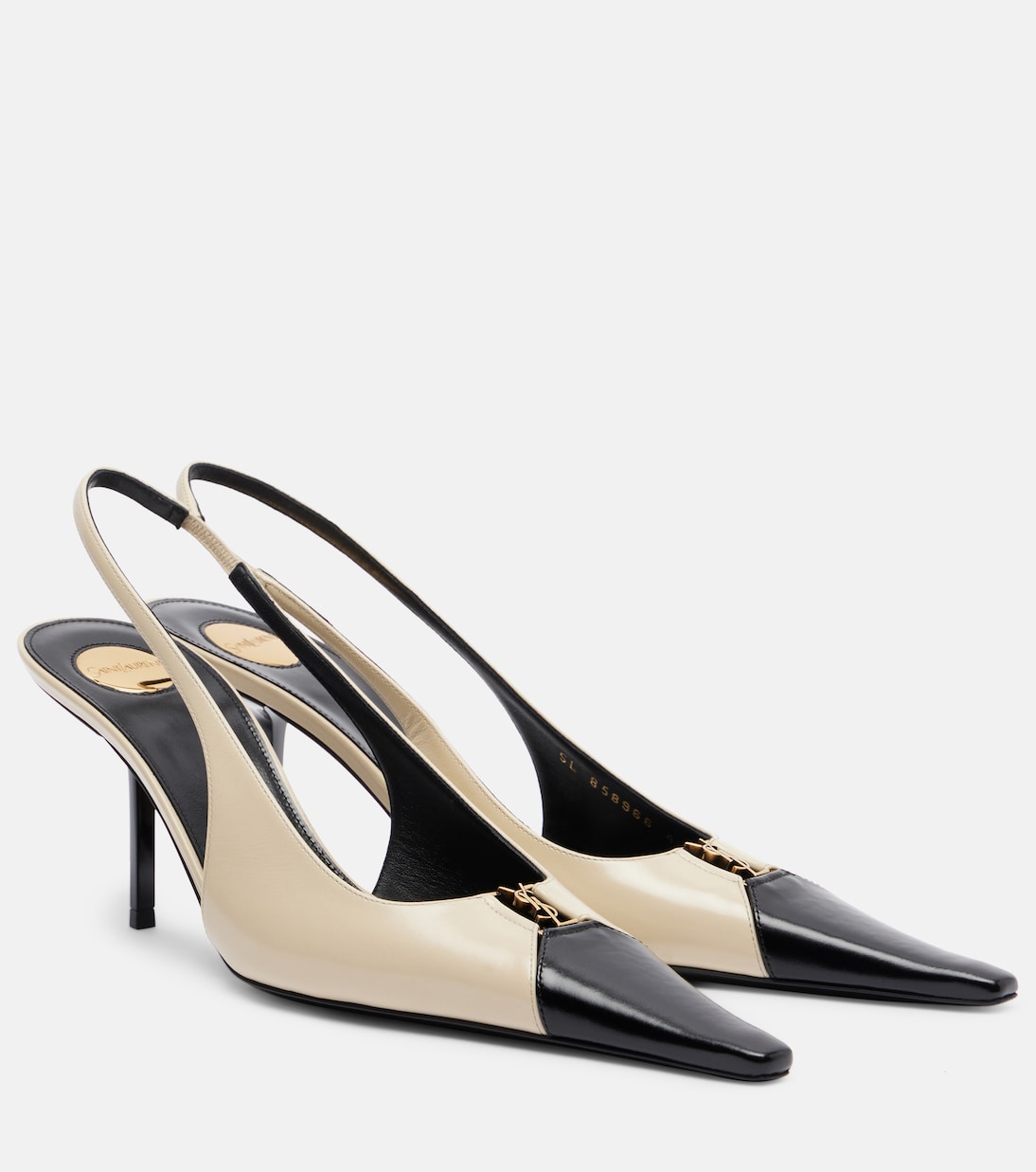 Saint Laurent - Babylone Breteuil leather slingback pumps