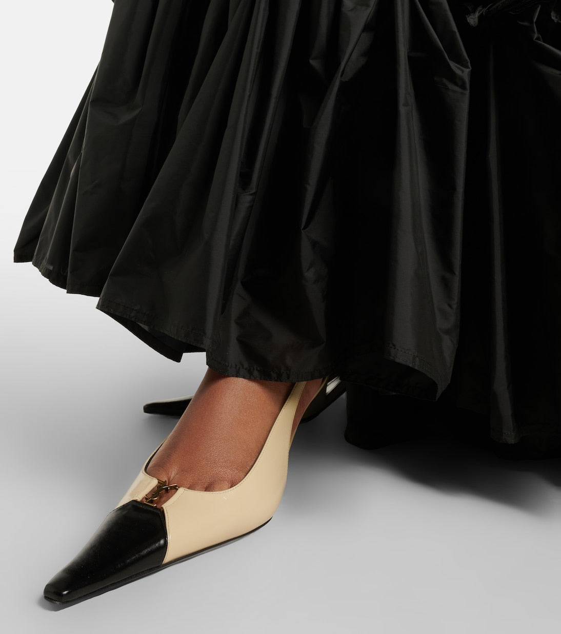 Saint Laurent - Babylone Breteuil leather slingback pumps