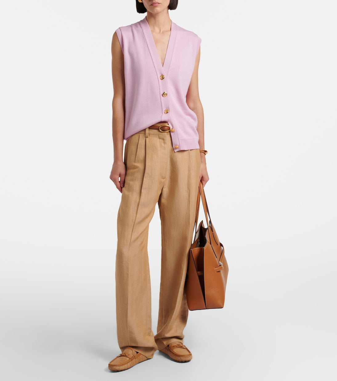 Tod's - Gommino leather-trimmed raffia loafers