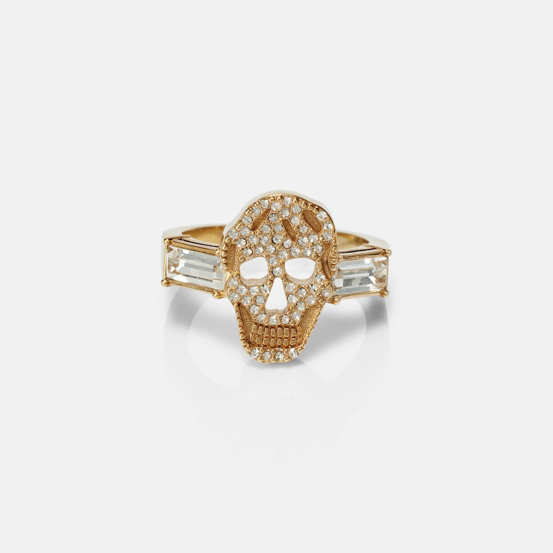 McQueen - Skull crystal-embellished ring
