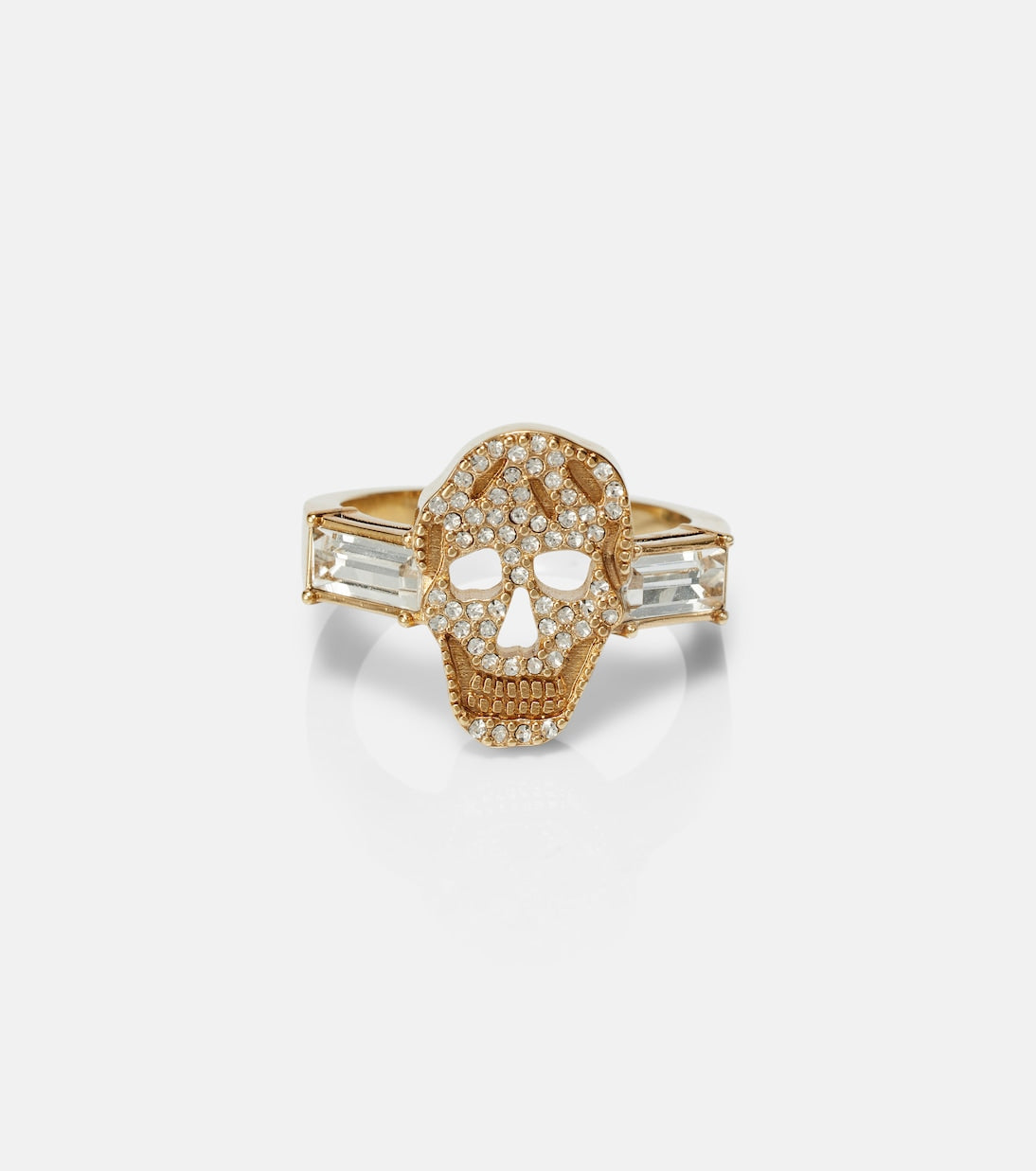 McQueen - Skull crystal-embellished ring