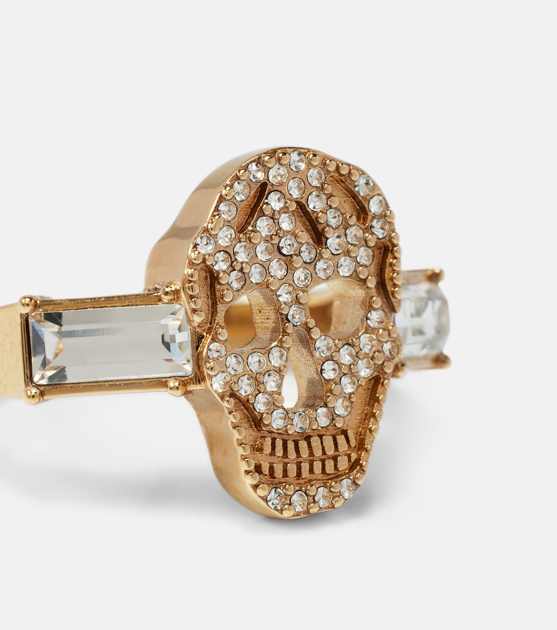 McQueen - Skull crystal-embellished ring