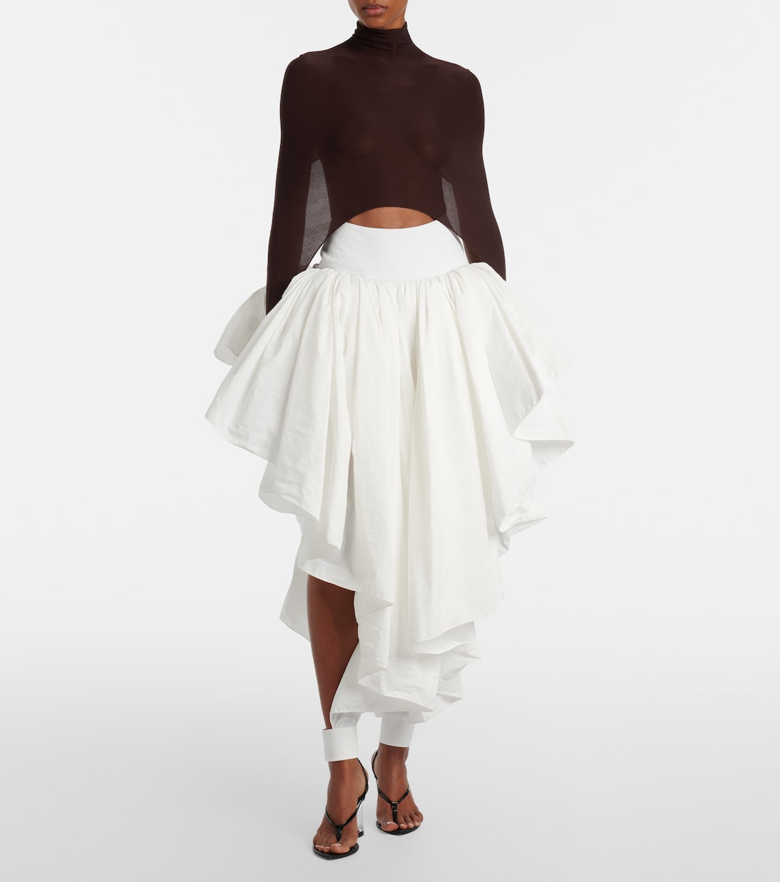 Alaïa - Open-back silk-blend turtleneck top