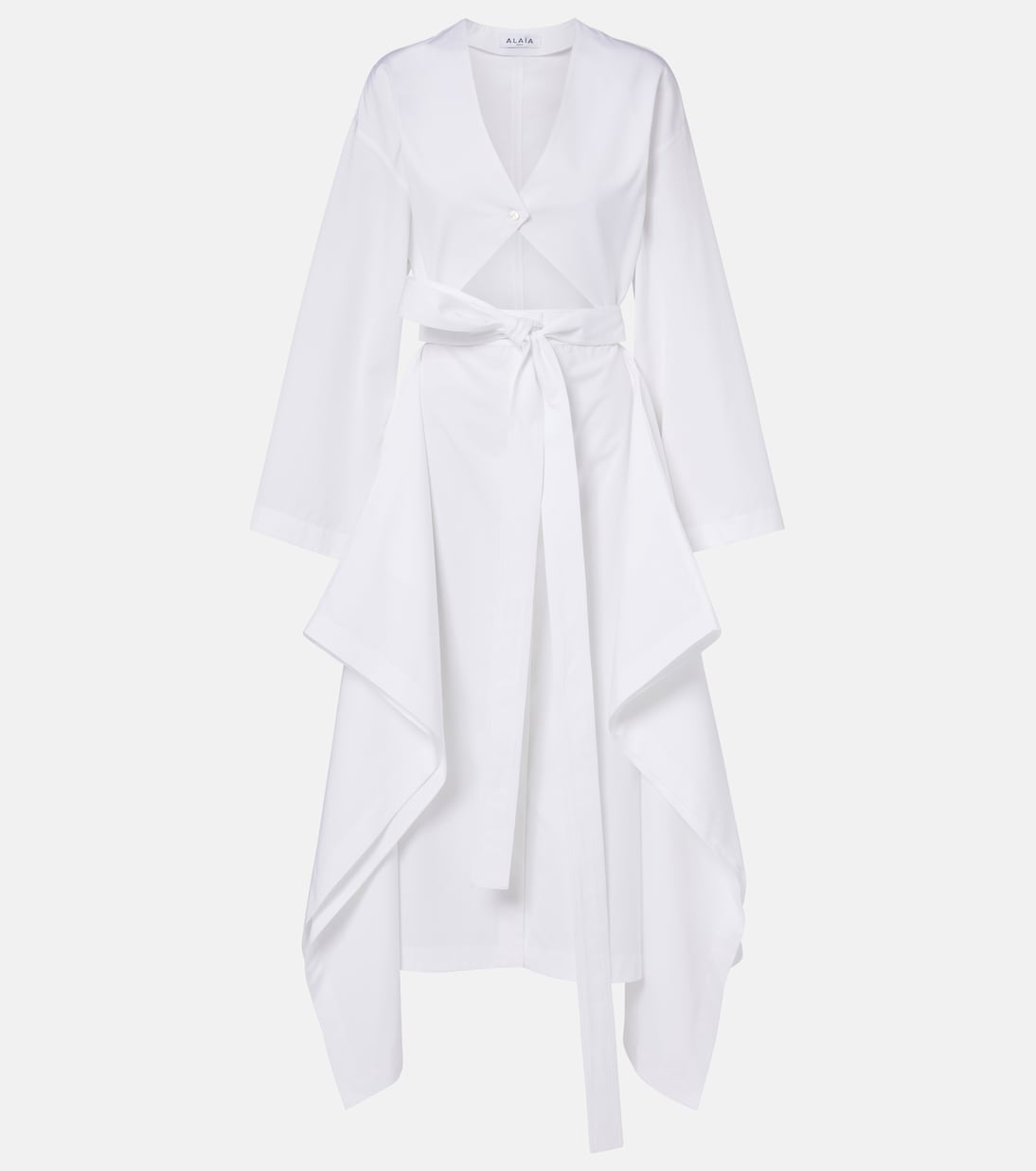Alaïa - Cutout cotton poplin midi dress