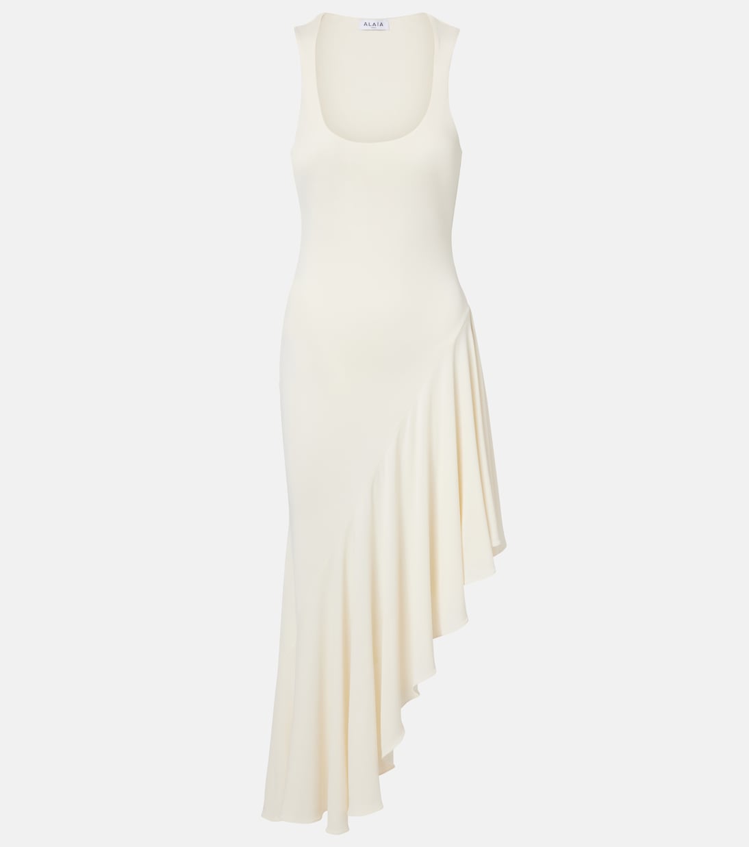 Alaïa - Asymmetric jersey midi dress