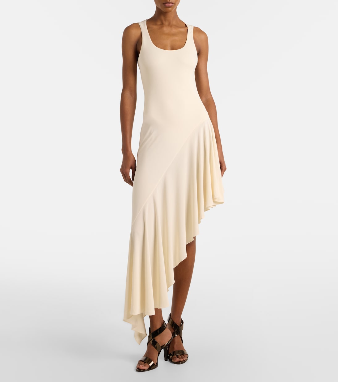 Alaïa - Asymmetric jersey midi dress