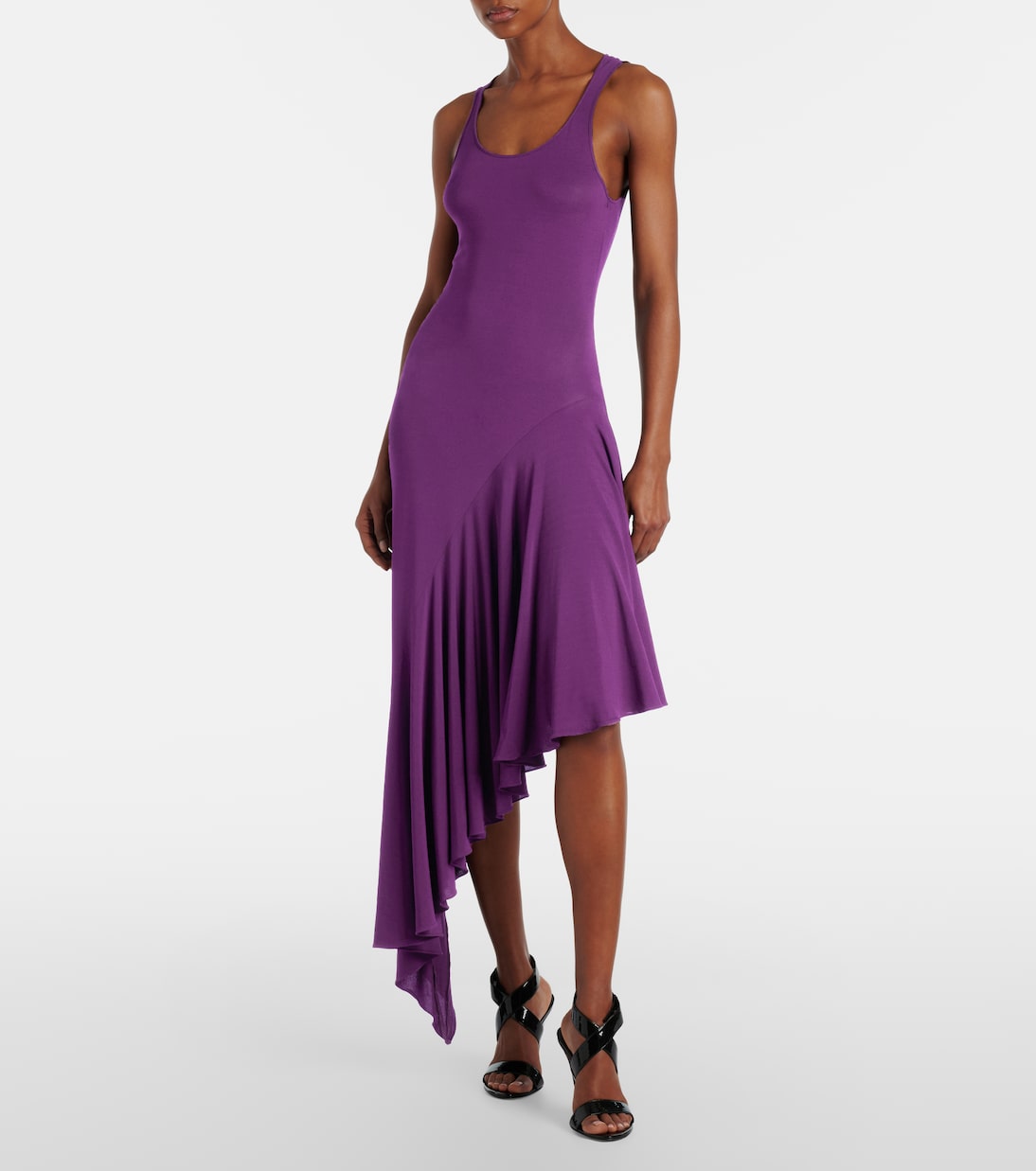 Alaïa - Asymmetric jersey midi dress