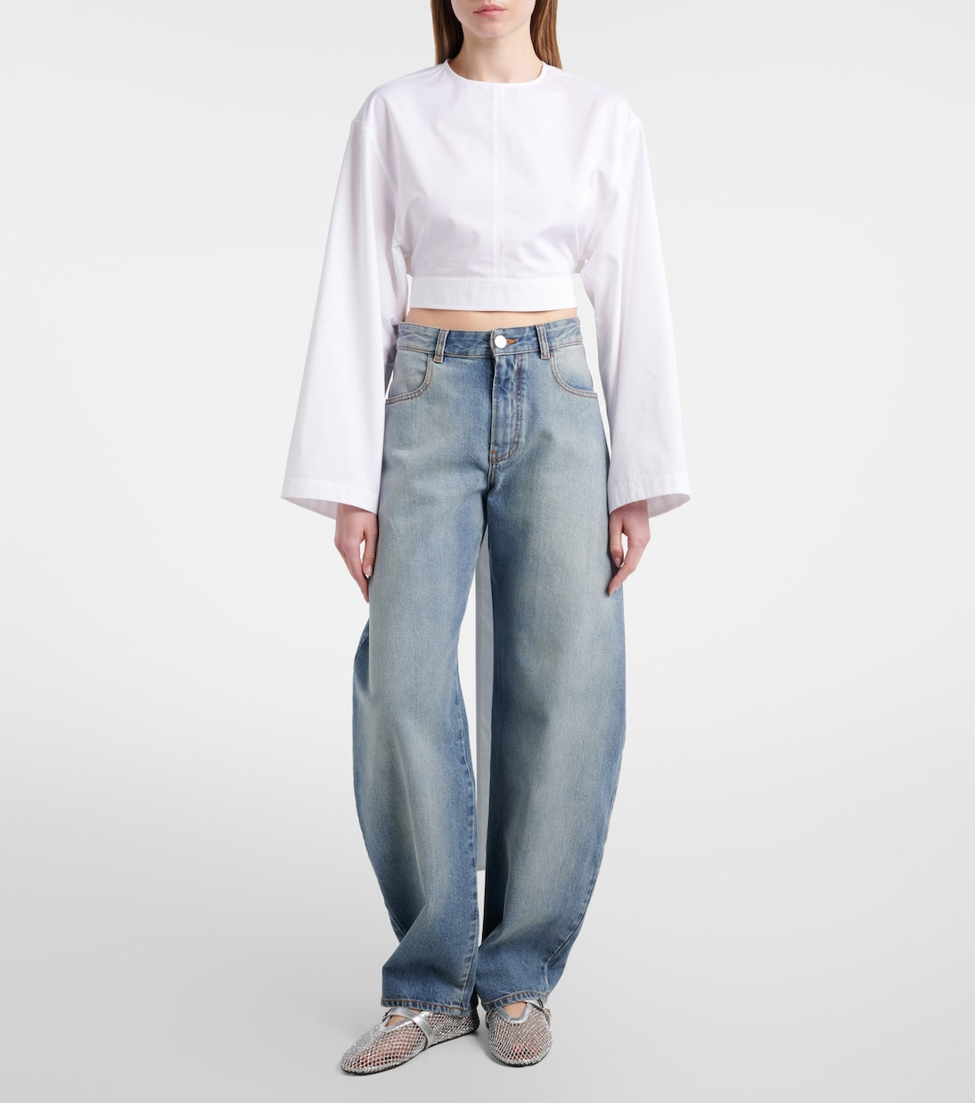 Alaïa - Cotton poplin crop top