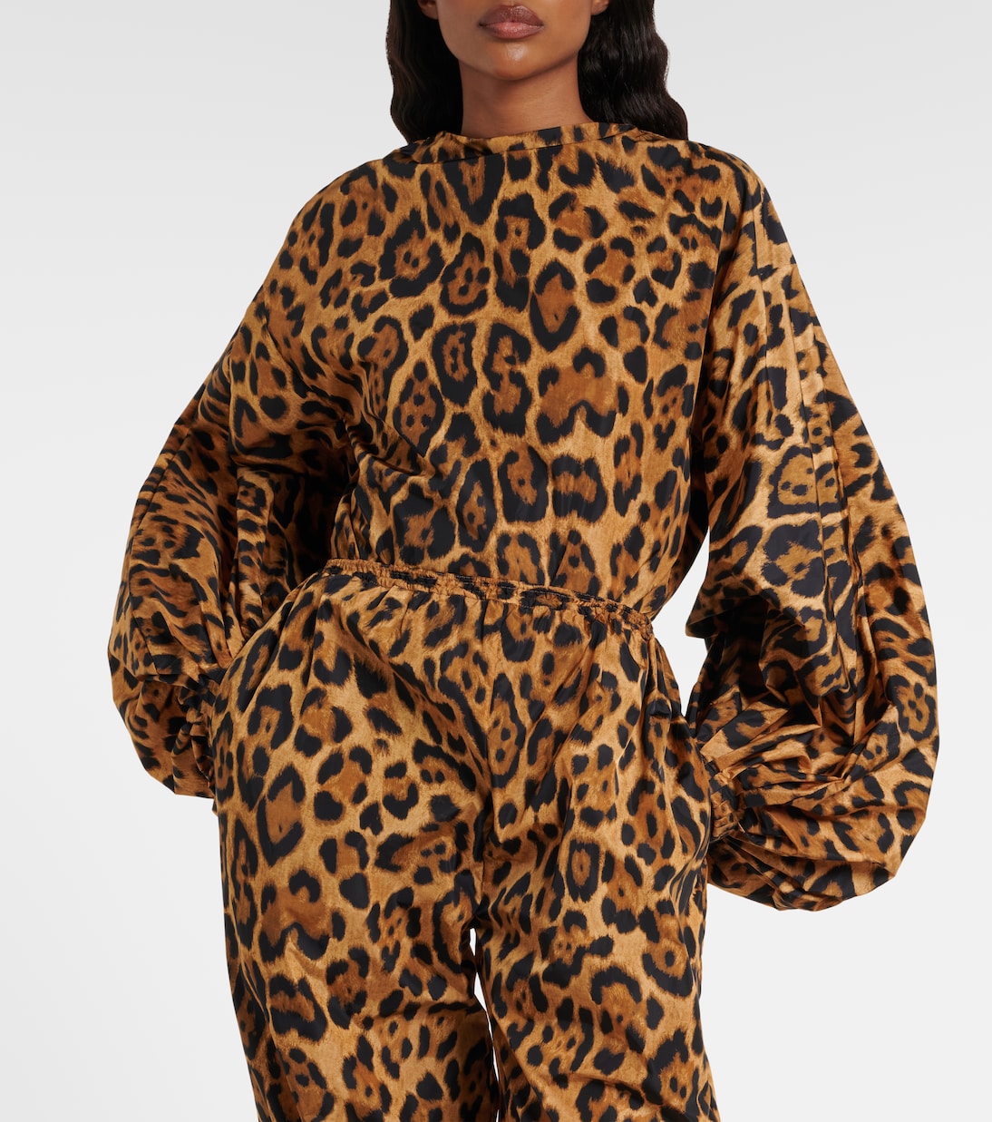 Alaïa - Oversized animal-print bodysuit