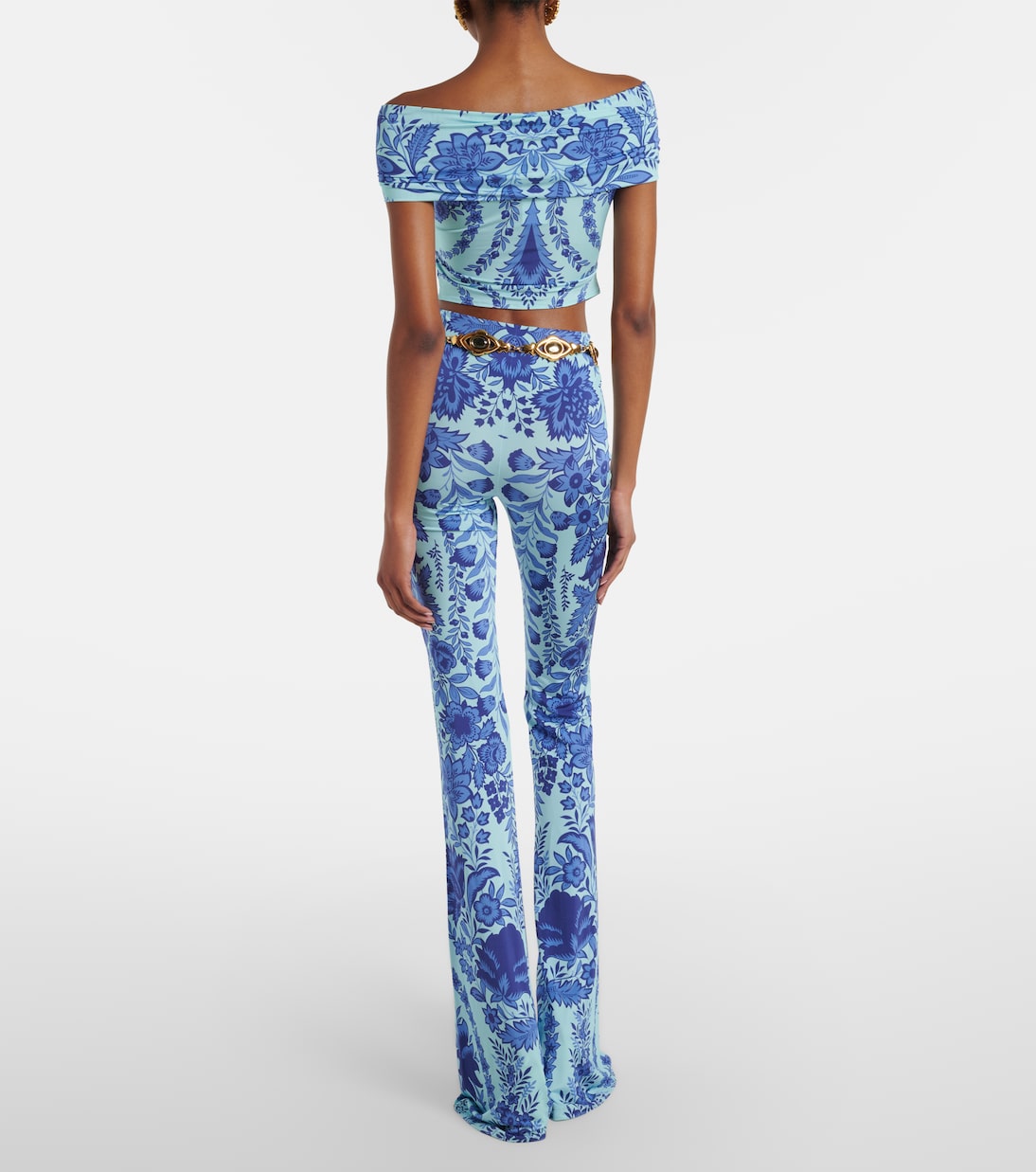 Etro - Printed jersey flared leggings