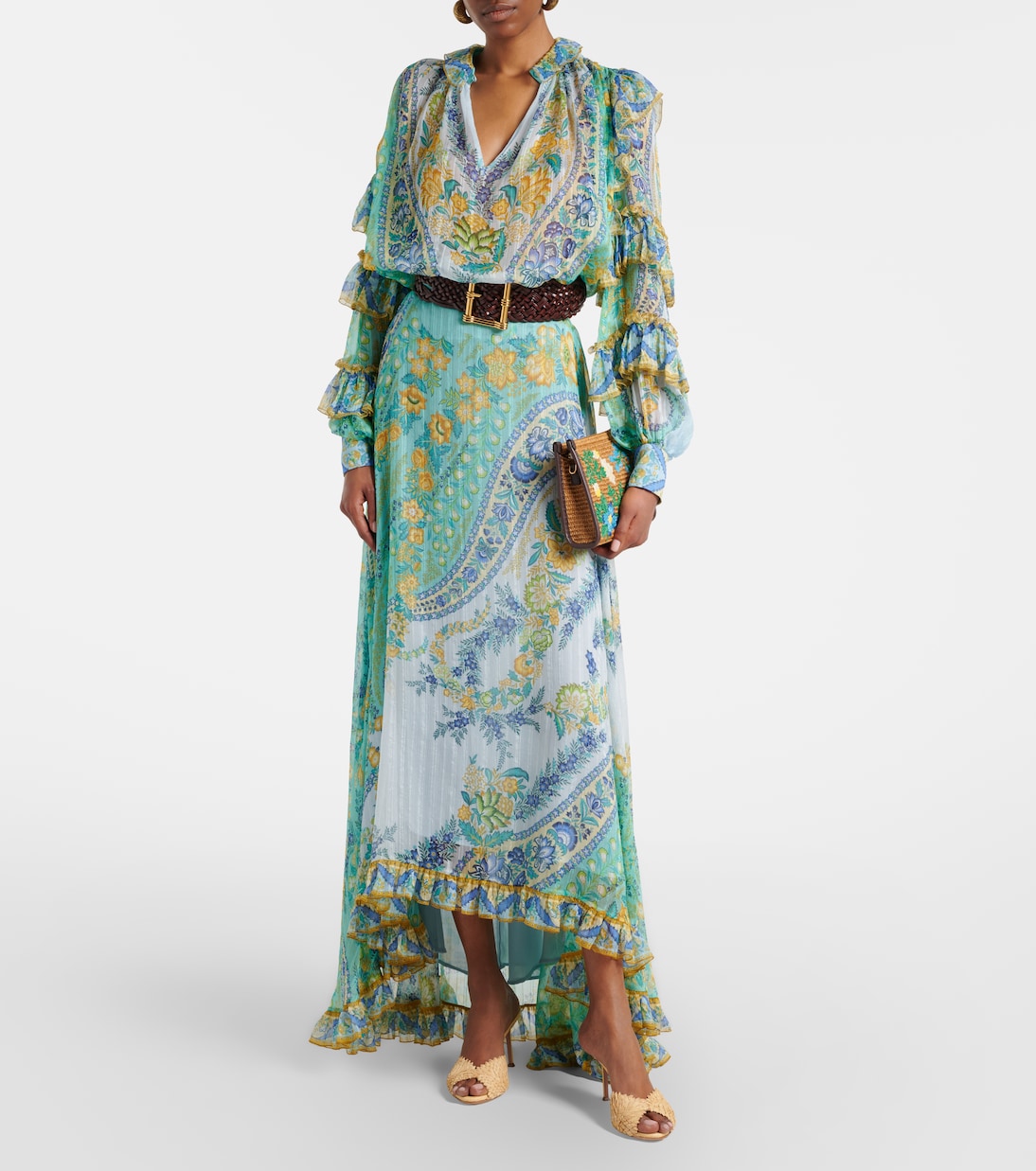 Etro - Floral asymmetric silk maxi skirt