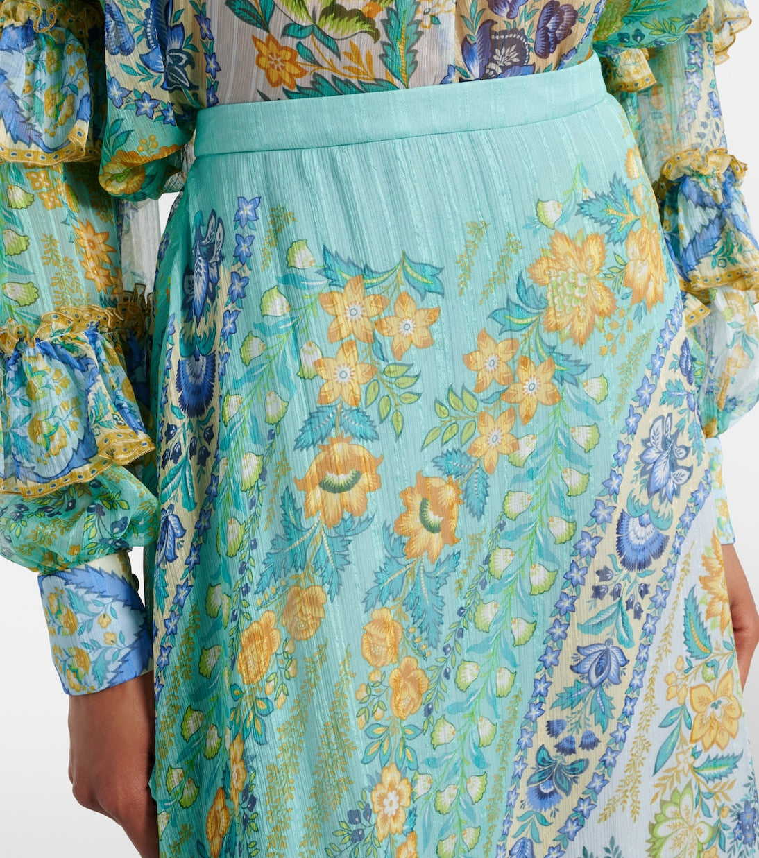 Etro - Floral asymmetric silk maxi skirt