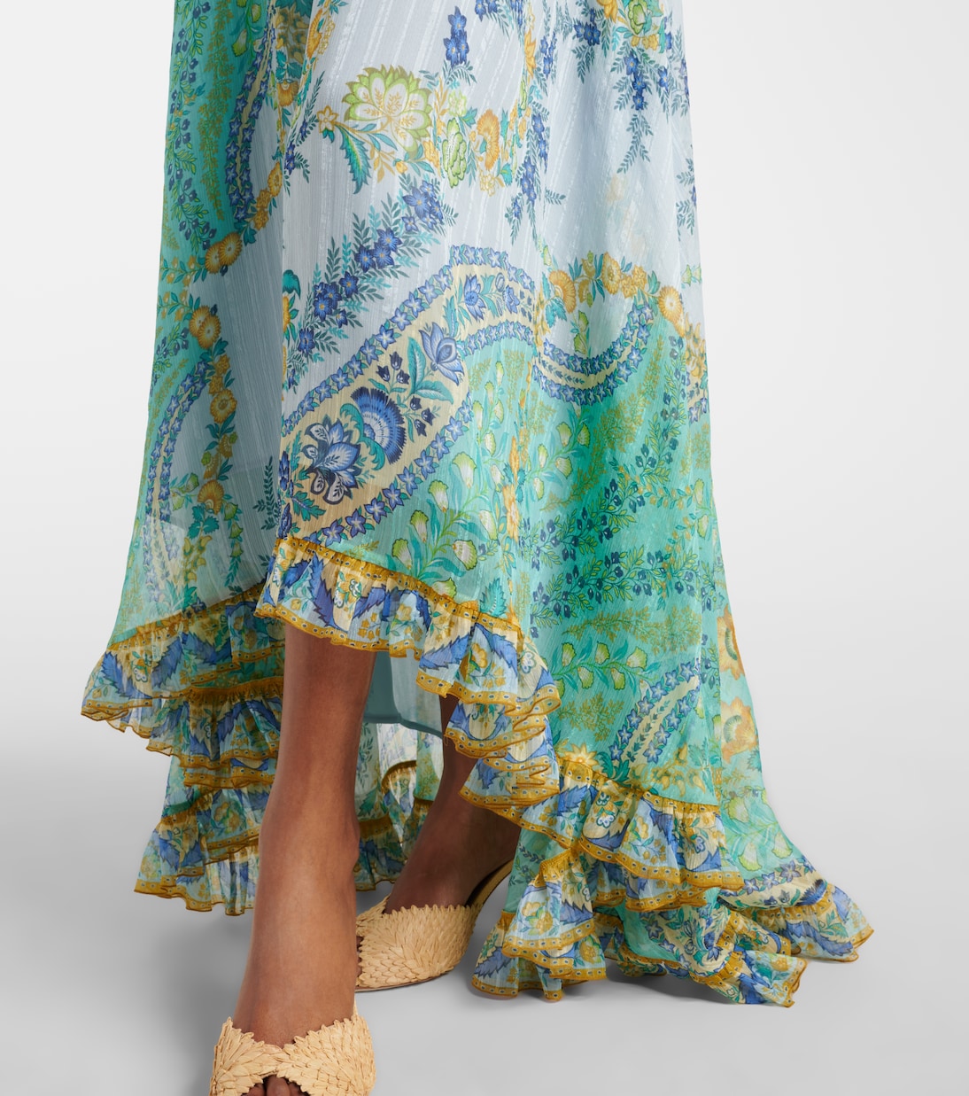 Etro - Floral asymmetric silk maxi skirt
