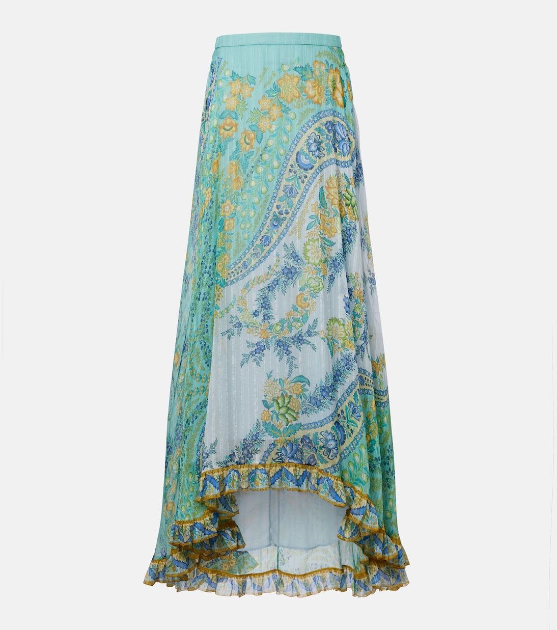 Etro - Floral asymmetric silk maxi skirt