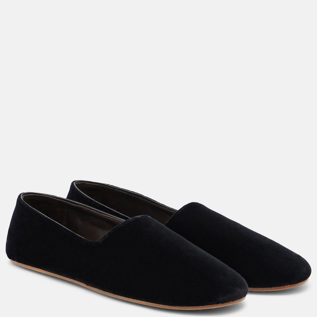 The Row - Ponti velvet slip-on shoes