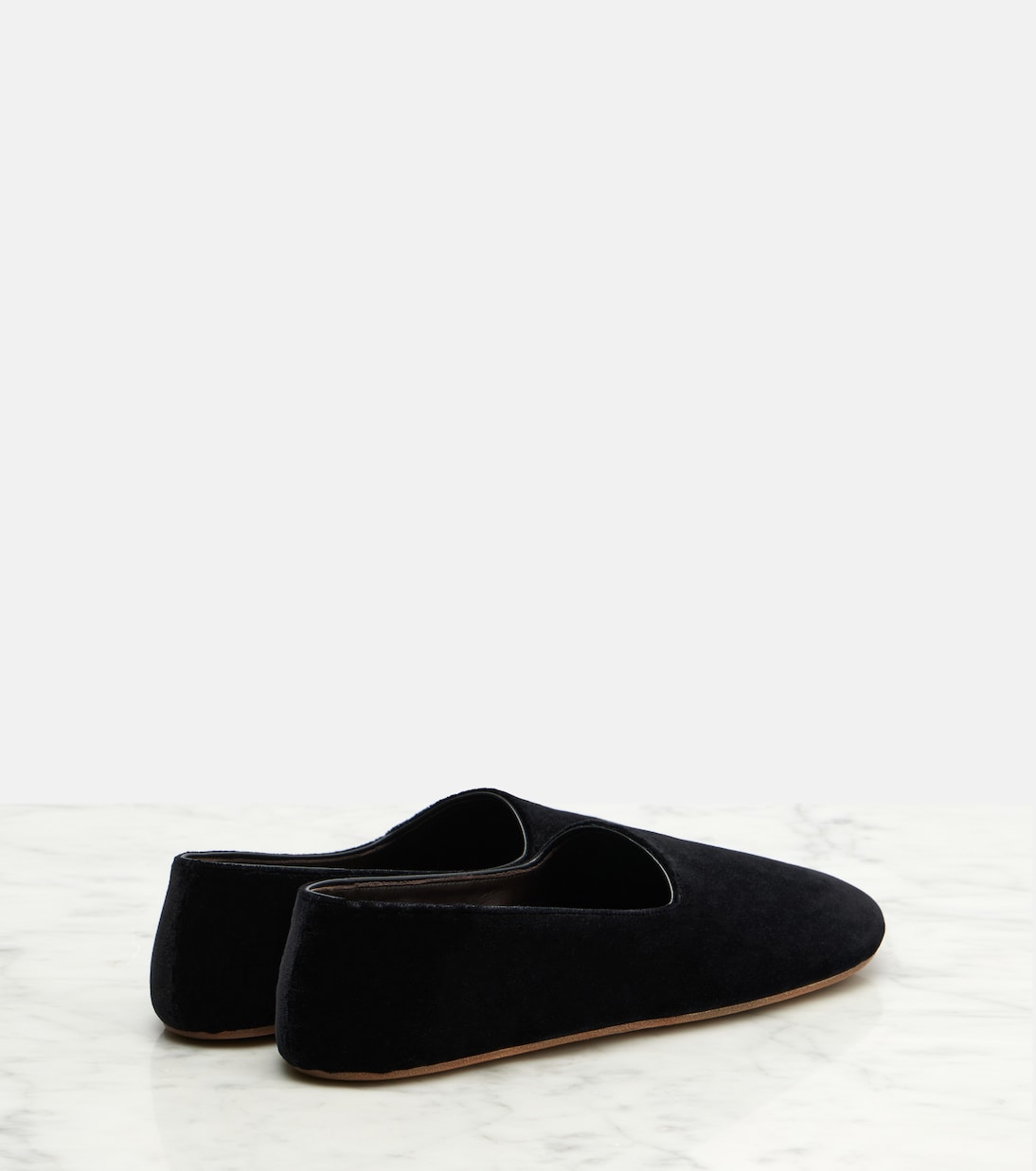 The Row - Ponti velvet slip-on shoes
