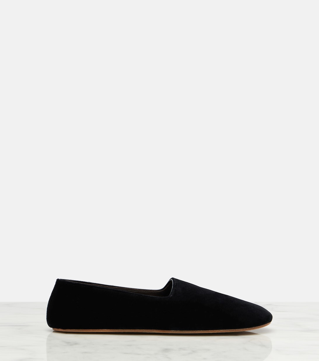 The Row - Ponti velvet slip-on shoes