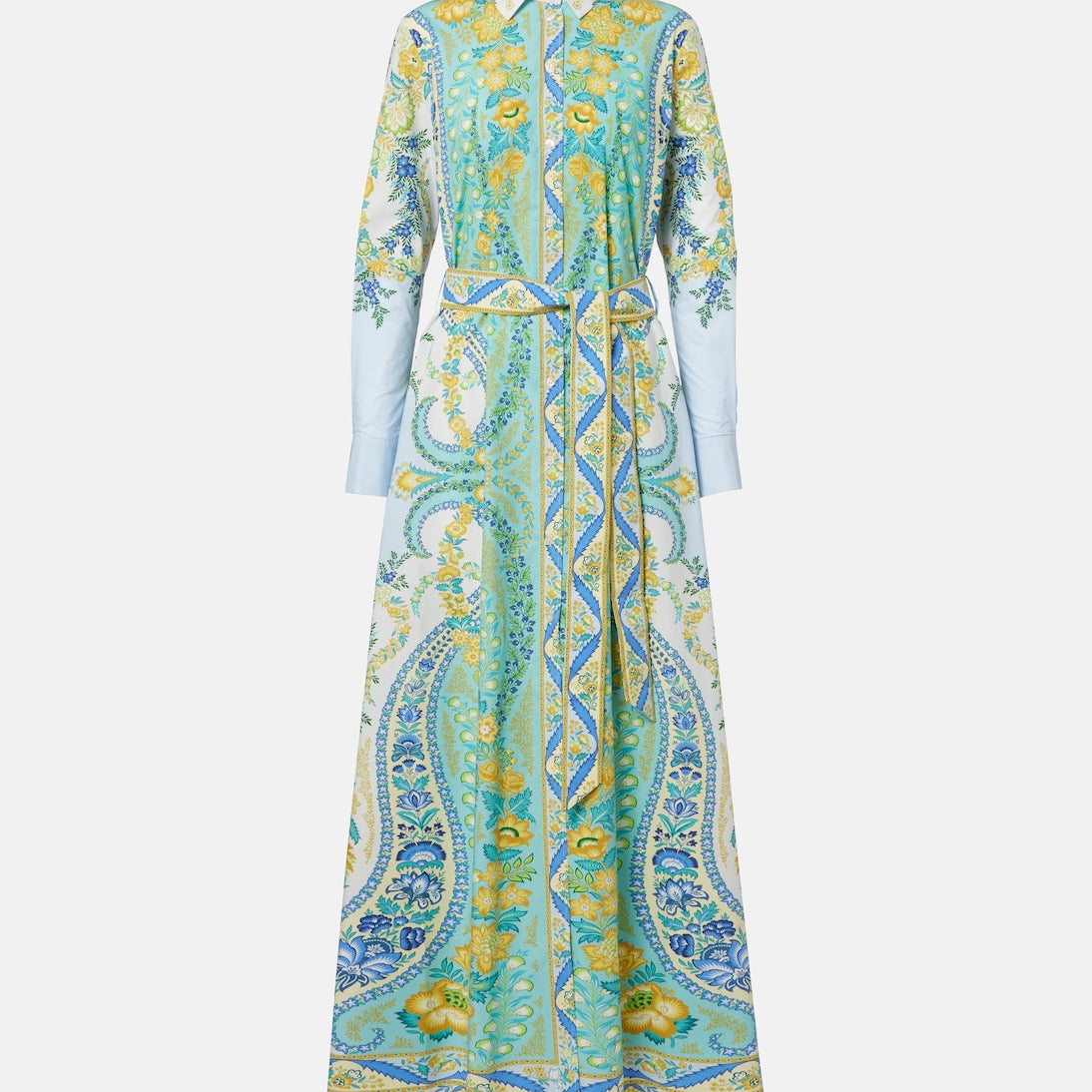 Etro - Belted floral cotton shirt dress