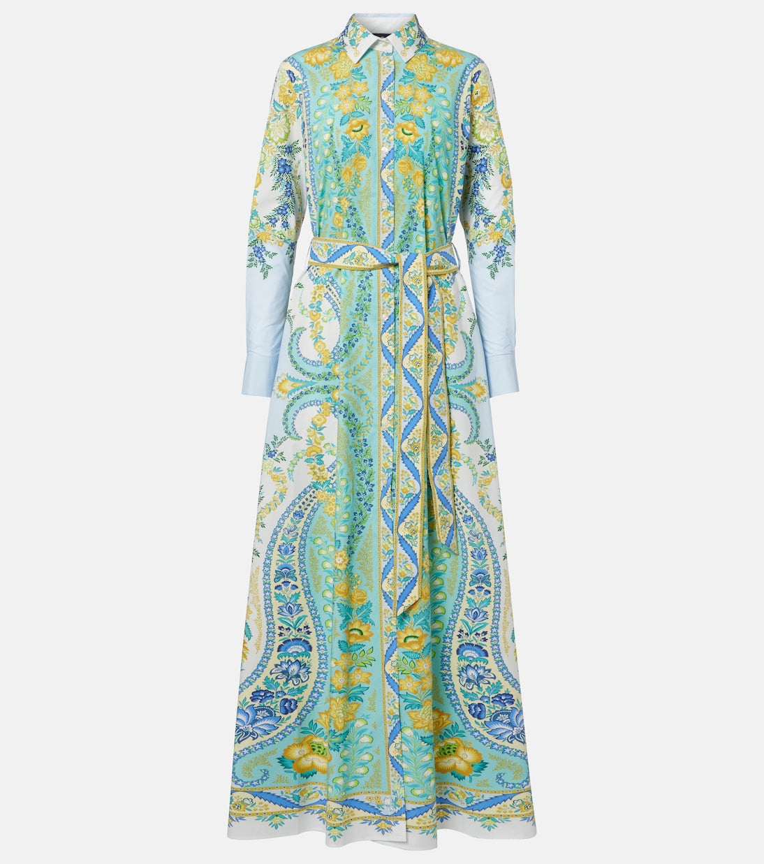 Etro - Belted floral cotton shirt dress