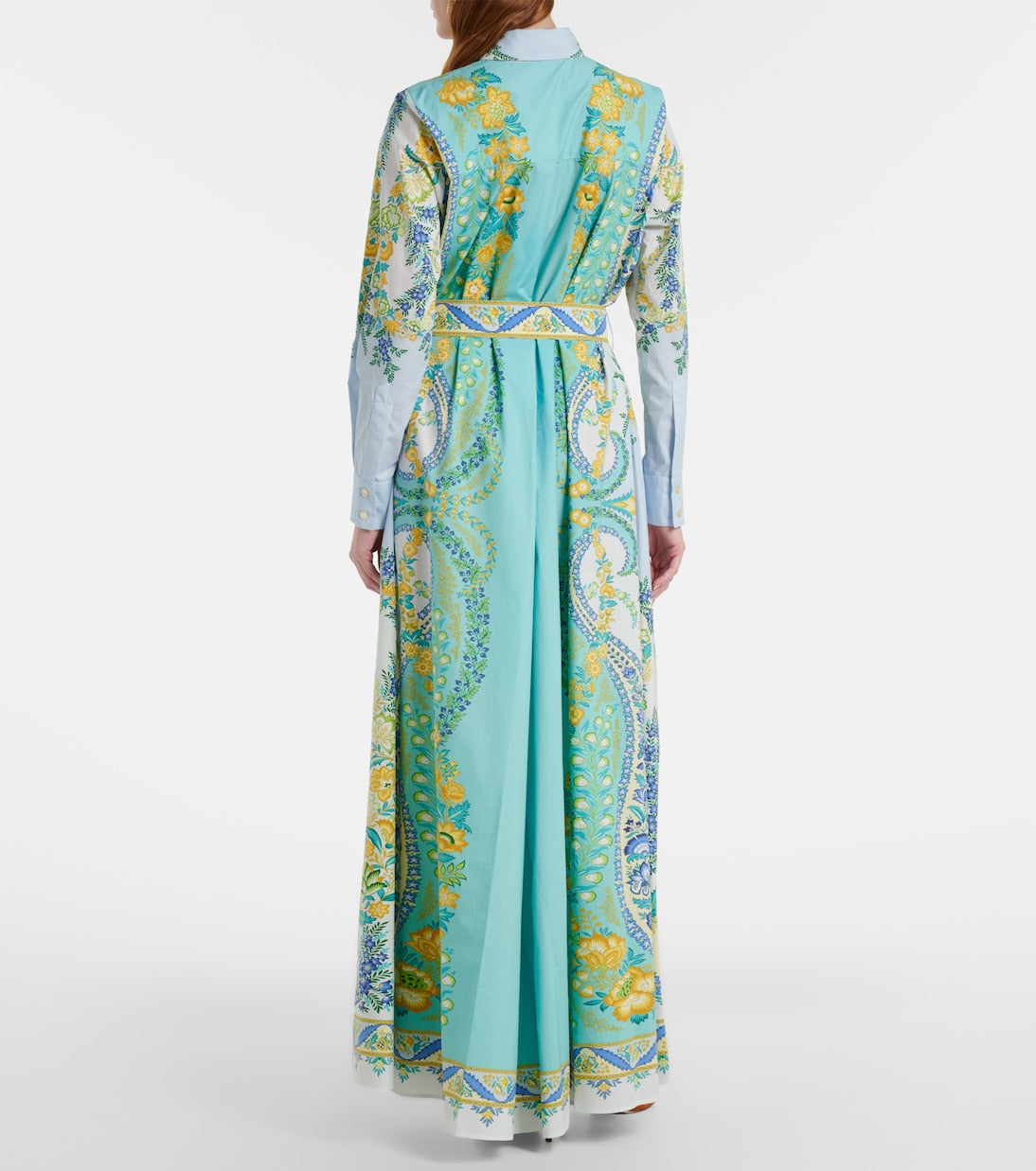 Etro - Belted floral cotton shirt dress
