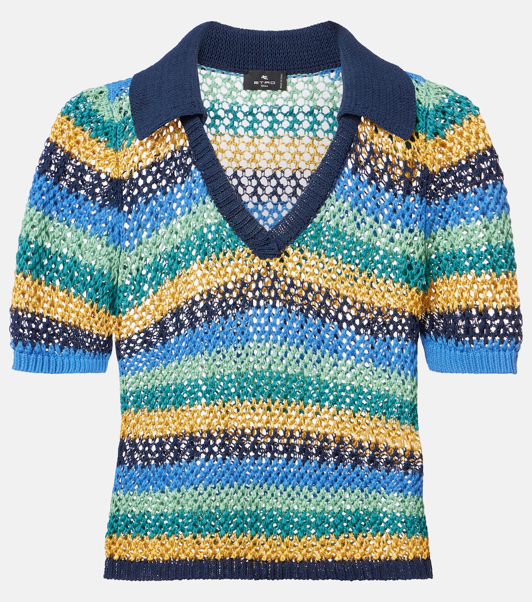 Etro - Knitted striped cotton-blend crop top