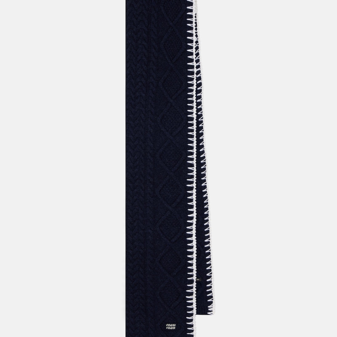 Miu Miu - Cable-knit wool and cashmere scarf