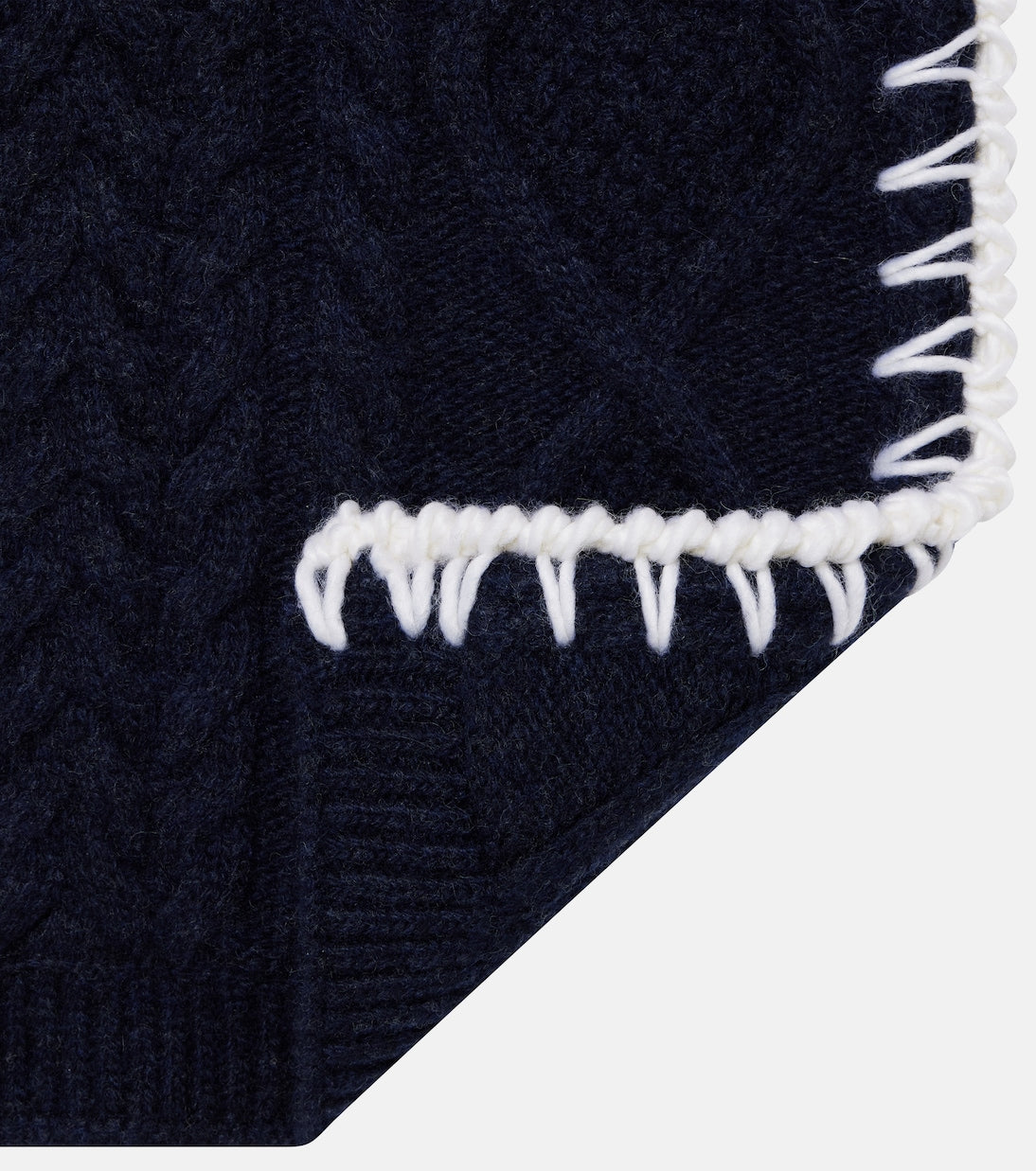 Miu Miu - Cable-knit wool and cashmere scarf